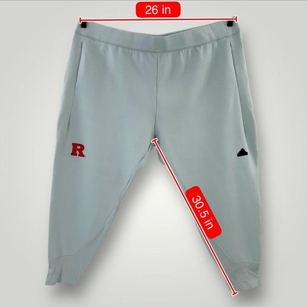 NEW Rutgers Scarlet Knights Jogger Pants Mens 4XL Gray NCAA Adidas ZNE AEROREADY